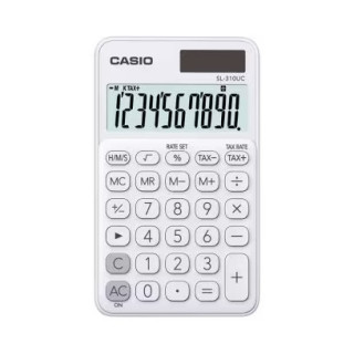 Casio SL-310UC Calculadora de Bolsillo con Pantalla LCD de 10 Digitos - Calculo de Impuestos - Alimentacion Solar y Pilas - Com