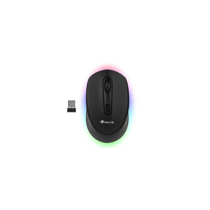 NGS Smog-RB Raton Inalambrico USB Bluetooth 2400dpi - Iluminacion LED RGB - 3 Botones - Uso Ambidiestro