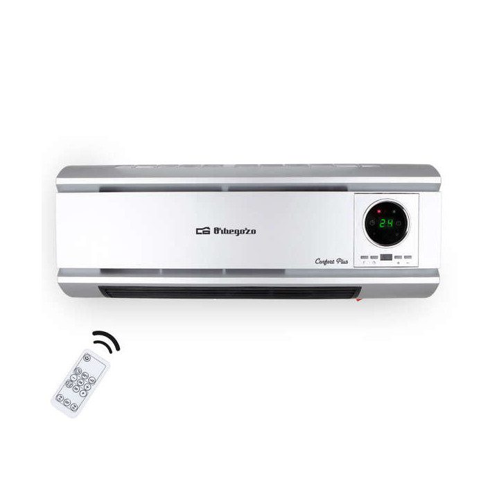 Orbegozo Split Calefactor de Pared Ceramico - Calor Uniforme y Saludable - Programable Diario y Semanal - Deteccion de Ventanas