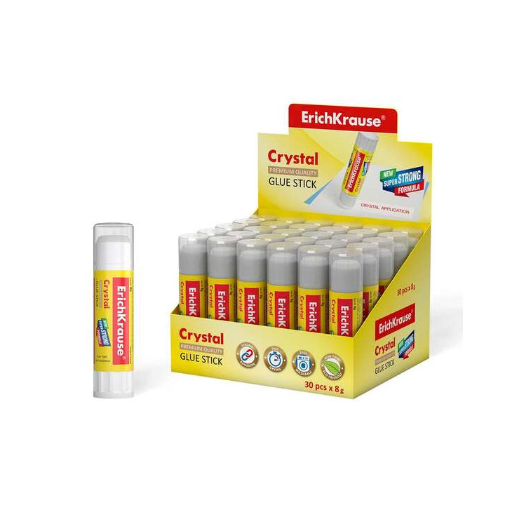 Erichkrause Crystal Pegamento en Barra Super Fuerte 8gr - Consumo Economico - Adhesion Rapida y Fiable - Color Transparente