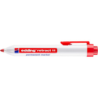 Edding Retract 11 Rotulador Permanente Retractil - Punta Redonda - Trazo entre 1.5 y 3mm - Recargable - Secado Rapido - Color R