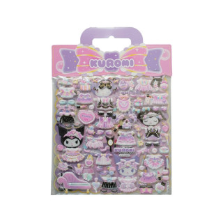 Comansi Pegatinas en Relieve Kuromi 20 x 29 cm - 2 Modelos - Efecto 3D - Estilo Kawaii