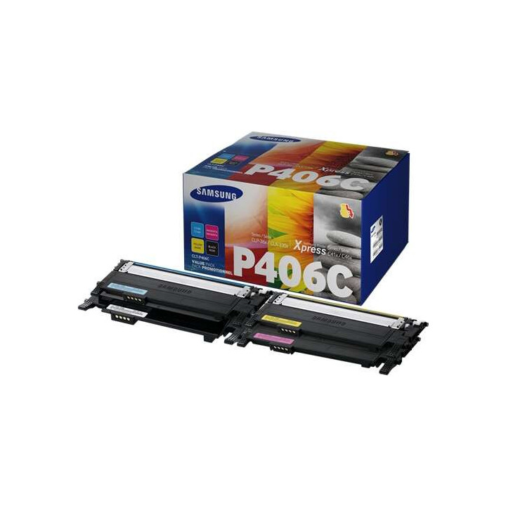 Samsung CLP360/CLX3305 Pack de 4 Cartuchos de Toner Originales - CLT-P406C/SU375A