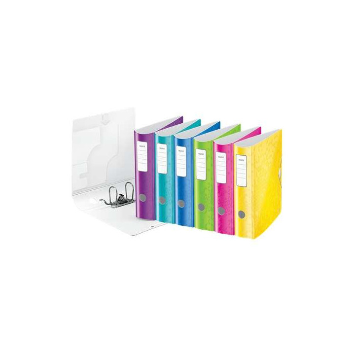 Leitz Active Wow Pack de 5 Archivadores de Palanca A4 - Lomo 82mm - Cierre con Goma Elastica - Colores Surtidos