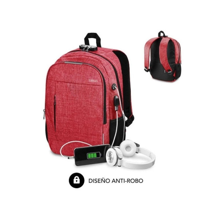 Subblim Mochila Urban Lock System - Sinónimo de Seguridad - Excelente capacidad organizativa - Conector USB para Powerbank - D