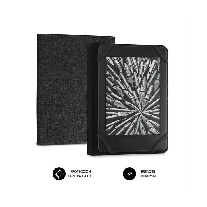 Subblim Funda Ereader 6" Resistente - Interior Aterciopelado - Plegado Comodo - Sujecion sin Daños - Color Negro