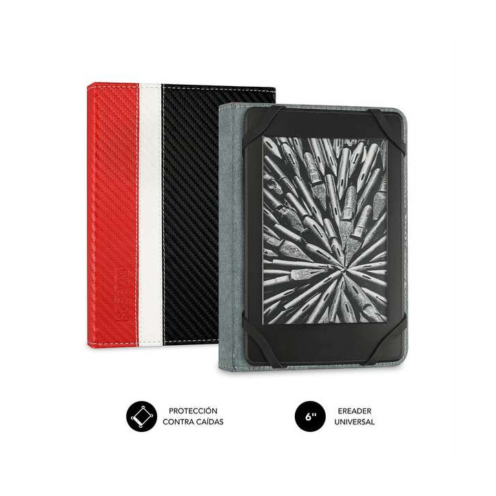 Subblim Funda Ereader 6" Proteccion Ligera - Combinacion de Colores Elegante - Resistente Fibra de Carbono - Interior Aterciope