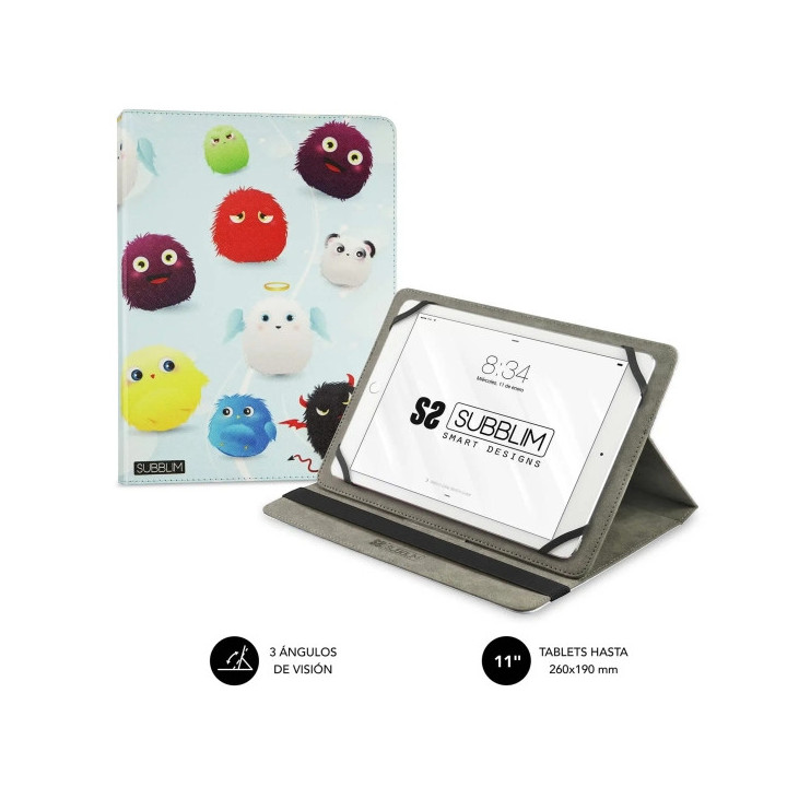Subblim Funda Tablet Universal Trendy 9.6" a 11" - Posicion Stand con 2 Angulos de Vision - Soporte Antideslizante - Colores Va