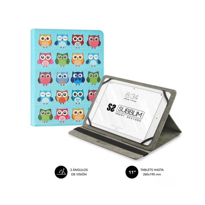 Subblim Funda Tablet Universal Trendy 9.6" a 11" - Posicion Stand con 2 Angulos de Vision - Soporte Antideslizante - Colores Va
