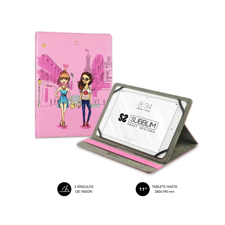 Subblim Funda Tablet Universal Trendy 9.6" a 11" - Posicion Stand con 2 Angulos de Vision - Soporte Antideslizante - Colores Va