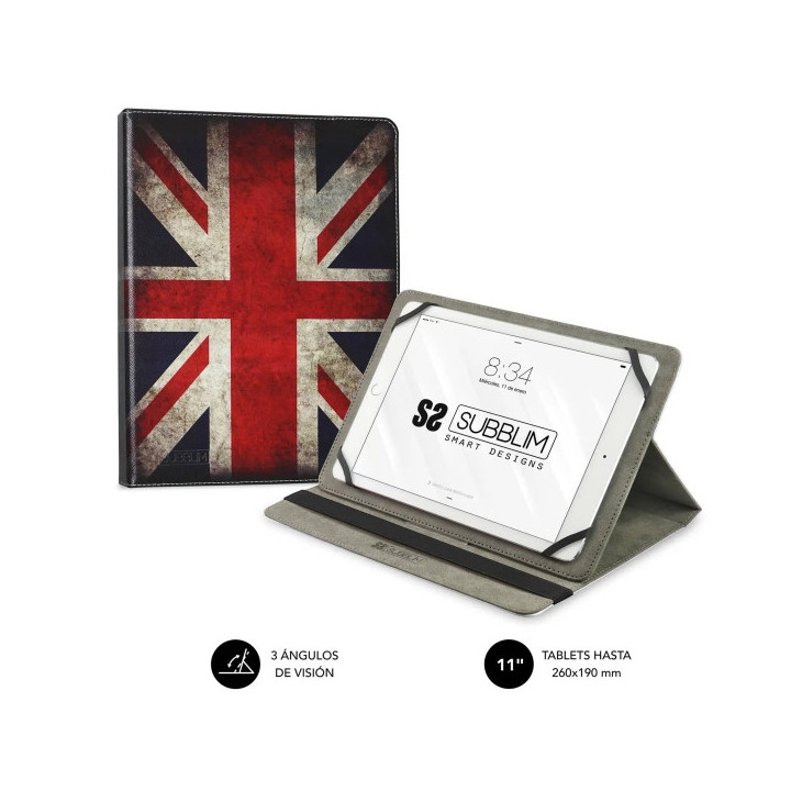 Subblim Funda Tablet Universal Trendy 9.6" a 11" - Posicion Stand con 2 Angulos de Vision - Soporte Antideslizante - Colores Va