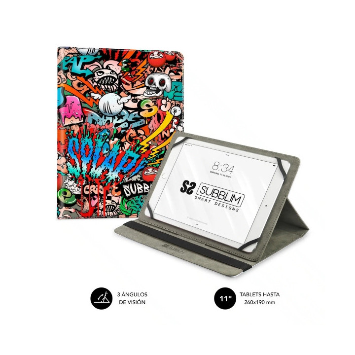 Subblim Funda Tablet Universal Trendy 9.6" a 11" - Posicion Stand con 2 Angulos de Vision - Soporte Antideslizante - Colores Va