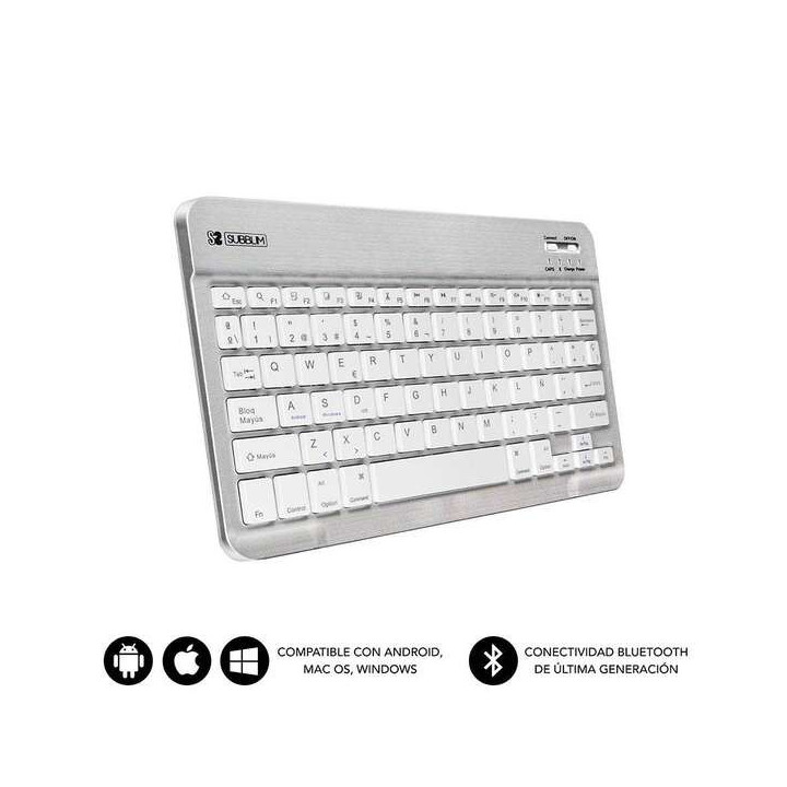 Subblim Teclado Smart Bluetooth - Ultrafino y Ultraligero - Conectividad Wireless Bluetooth 30 - Compatible con Apple