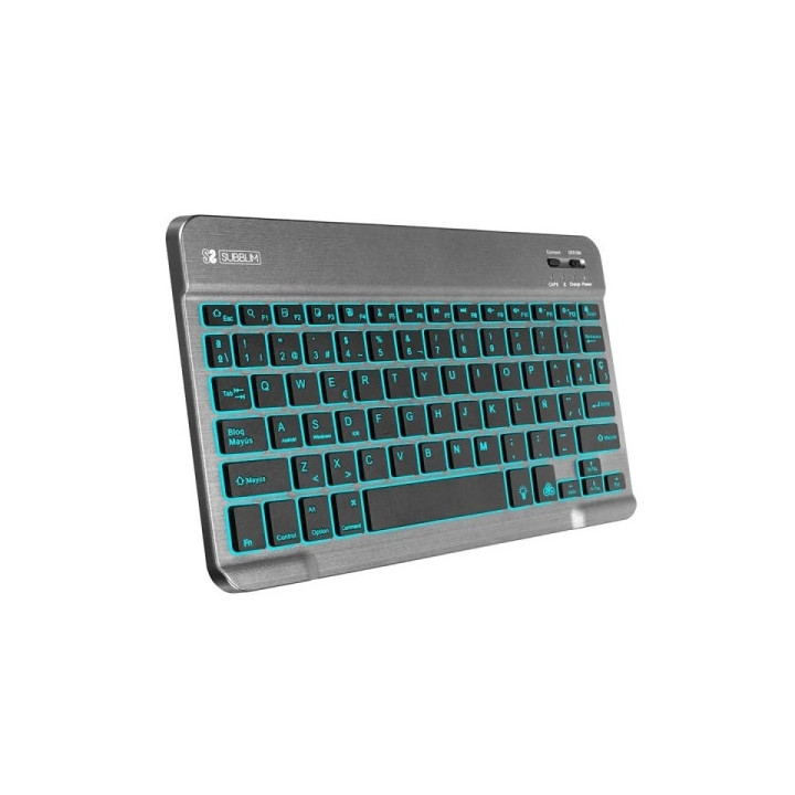 Subblim Teclado retroiluminado BT - 6mm de grosor - Conectividad Bluetooth 3.0 - Teclas de alta precisión - Batería Li-ion re