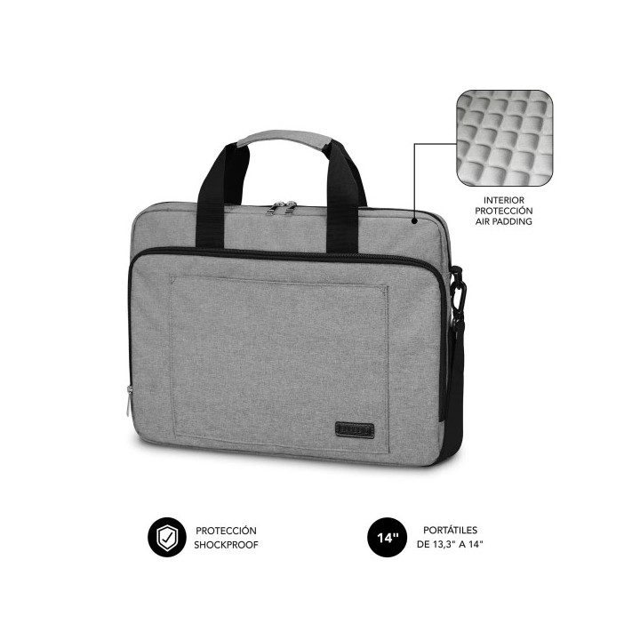 Subblim Maletin para Portatiles de hasta 14" Pulgadas - Proteccion Air Padding - Resistente Poliester Oxford - Repelente de Liq