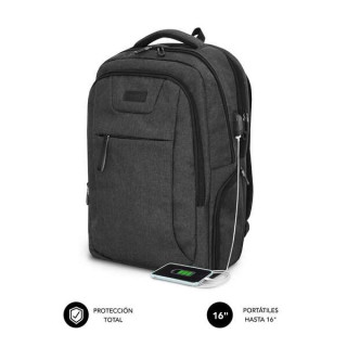 Subblim Mochila Air Padding para Portatil de 16" - Departamentos y Bolsillos Organizadores - Resistente al Agua - Puerto USB -