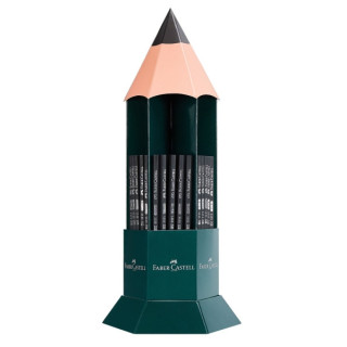 Faber-Castell Castell 1111 Expositor con 120 Lapices de Grafito - Grados de dureza Surtidos - Mina Resistente a la Rotura - Cue