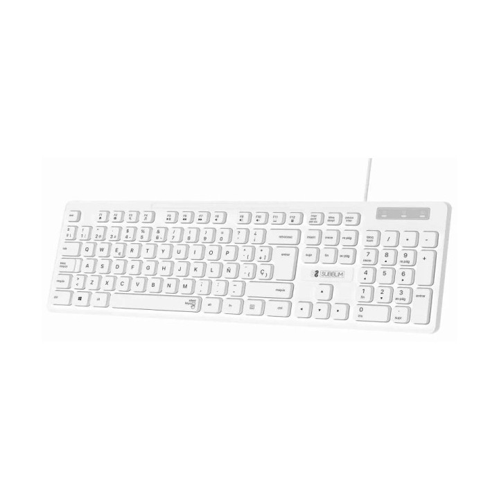 Subblim Teclado Business Slim Silencioso - 430 x 132 x 23 mm - Teclas Planas - Resistente a salpicaduras - Diseño delgado y co