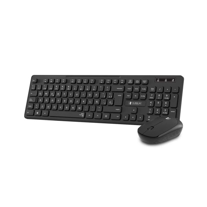 Subblim Combo Business Slim Silencioso Inalambrico 2.4G - Teclado y Raton Ergonomicos - Conexion Plug & Play - Resistente a Der