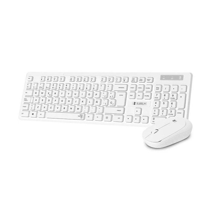 Subblim Combo Business Slim - Teclado y ratón inalámbricos - Ergonomía y silencio - 2.4G - Color Blanco