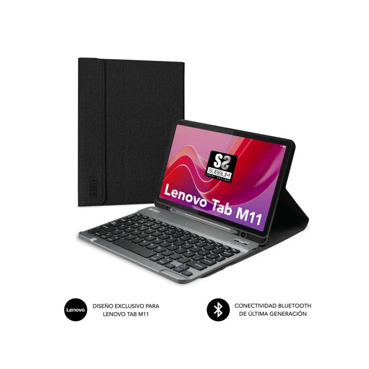 Subblim Keytab Pro BT Funda Exclusiva + Teclado para Tablet Lenovo Tab M11 - Teclado Compacto Bluetooth - Cierre Magnetico - Co
