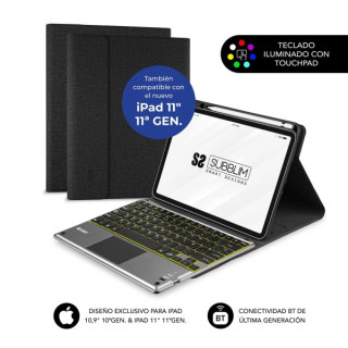 Subblim Funda con Teclado Excluisva para iPad 10ª y 11ª Generación de 10.9" y 11" - Teclas Retroiluminadas - Bluetooth - Tou
