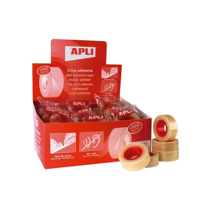 Apli Expositor de 35 Cintas Adhesivas Transparentes - Tamaño 19mm x 33m