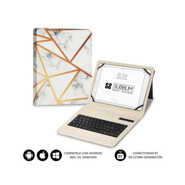 Subblim Keytab Pro Bluetooth Funda universal 9-10.1" - Diseño ultradelgado - Soporte ajustable - Sistema magnético - Resisten