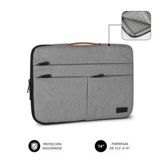 Subblim Funda Air Padding 360 Portátil de 13.3" a 14" - Protección 360º con Air Padding - Múltiples bolsillos - Resistente
