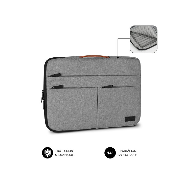 Subblim Funda Air Padding 360 Portátil de 13.3" a 14" - Protección 360º con Air Padding - Múltiples bolsillos - Resistente