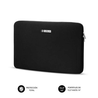Subblim Business Laptop Sleeve Neoprene Funda para Portatiles hasta 14" - Fabricada en Neopreno - Delgada y Ligera - Doble Crem