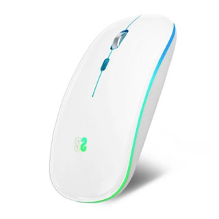 Subblim Ratón LED Dual Flat Mouse - Conexión Dual - Silent Click - Iluminación LED en 7 colores - Batería de larga duració
