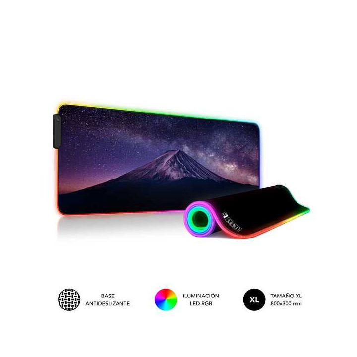 Subblim Alfombrilla LED Rgb - Modos y Efectos de Luces Personalizables - Tamaño Super Grande - Facil de Usar - Superficie Ultr