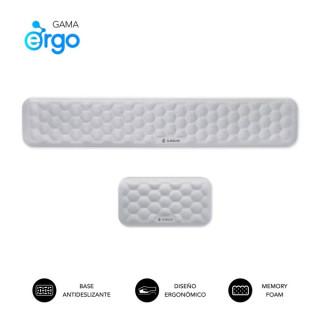 Subblim Pack Ergo Airpadding Reposamuñecas para Teclado y Raton - Espuma Viscoelastica 65D - Tejido AirMesh Transpirable - Bas