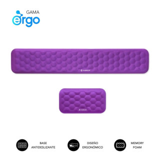 Subblim Pack Ergo Airpadding Reposamuñecas para Teclado y Raton - Espuma Viscoelastica 65D - Tejido AirMesh Transpirable - Bas