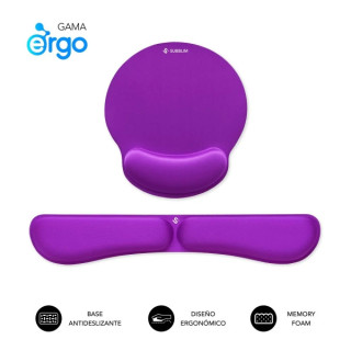 Subblim Pack Ergo MemoryFlex Alfombrilla Ergonomica para Raton y Reposamuñecas Teclado - Espuma Elastica - Microtexturizada Im