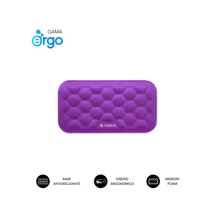 Subblim Ergo Airpadding Reposamuñecas para Raton - Espuma Viscoelastica 65D - Tejido AirMesh Transpirable - Base Antideslizant