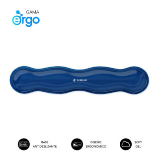 Subblim Ergo Crystal Flex Reposamuñecas para Teclado - Gel Refrigerante Autoajustable - Diseño Ondulado Ergonomico - Base Ant