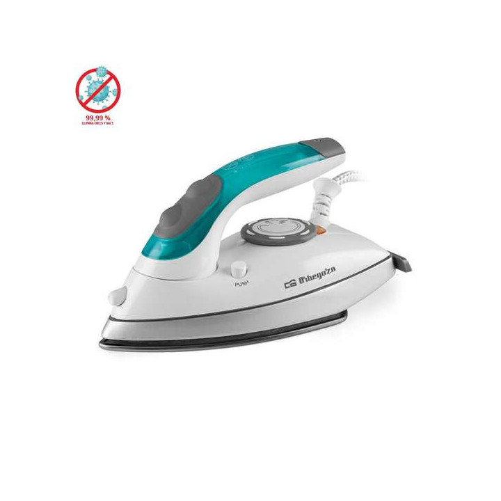 Orbegozo Plancha de Viaje SV 1020 Compacta y Potente - Ideal para tus Viajes - Suela Antiadherente - Golpe de Calor - Doble Vol