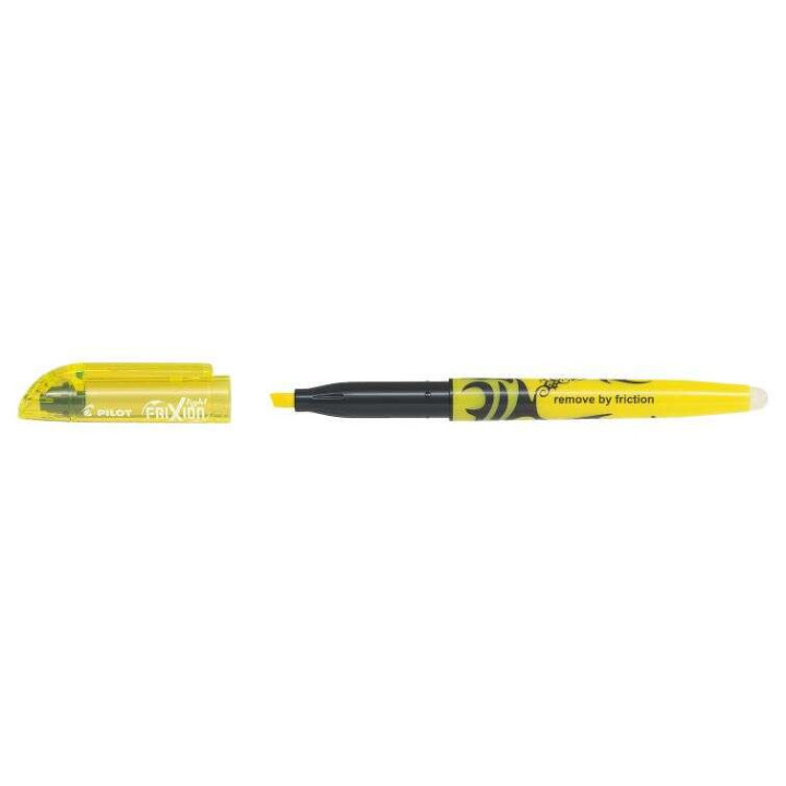Pilot Frixion Light Rotulador Fluorescente Borrable - Punta de Fibra Biselada - Trazo de 1 a 3.5mm - Color Amarillo