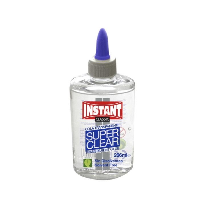 Instant Classic Super Clear Cola Transparente 266ml - Apto para Uso Infantil y/o Domestico - Sin Disolventes - Transparente