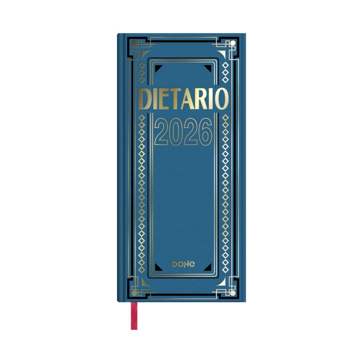 Dohe Dietario Anual Dos Tercios - Dia Pagina - Fabricado en Geltex con Carton Contracolado - Tamaño 14.5x31cm - Colores Surtid