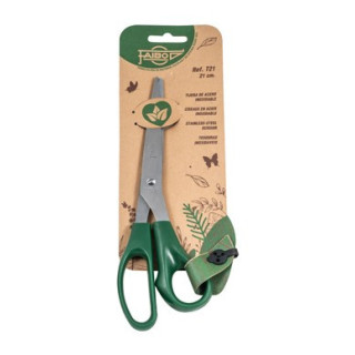 Faibo Tijeras de Oficina 21cm - Acero Inoxidable - Empuñadura Ergonomica - Punta Roma - Color Verde Oscuro