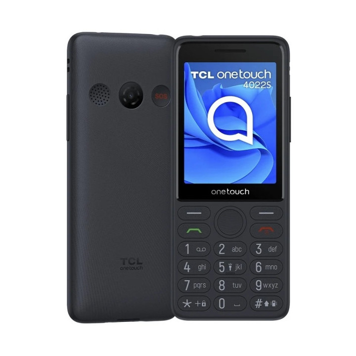 TCL One Touch 4022s Telefono Movil Pantalla 2.8" Bluetooth - Especial para Personas Mayores - Base de Carga - Boton SOS - Color