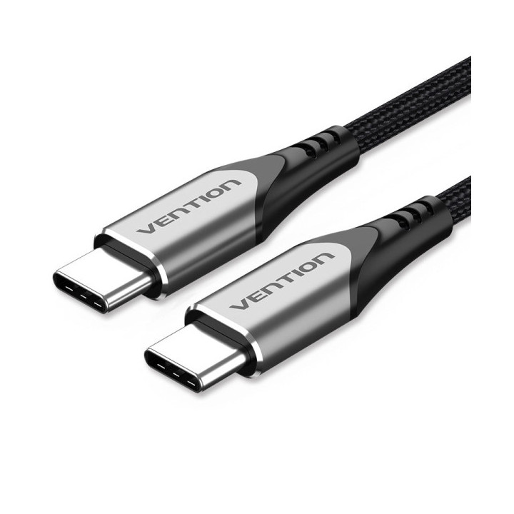 Vention Cable USB-C 2.0 a USB-C 2.0 3A 60W - 1.5m - Trenzado - Color Gris