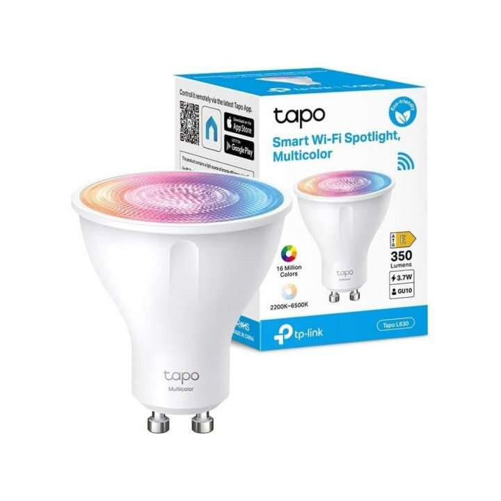 TP-Link Tapo L630 Bombilla Inteligente RGB Wi-Fi Regulable GU10 350lm - Control de Voz - Control Remoto - Ahorro de Energia