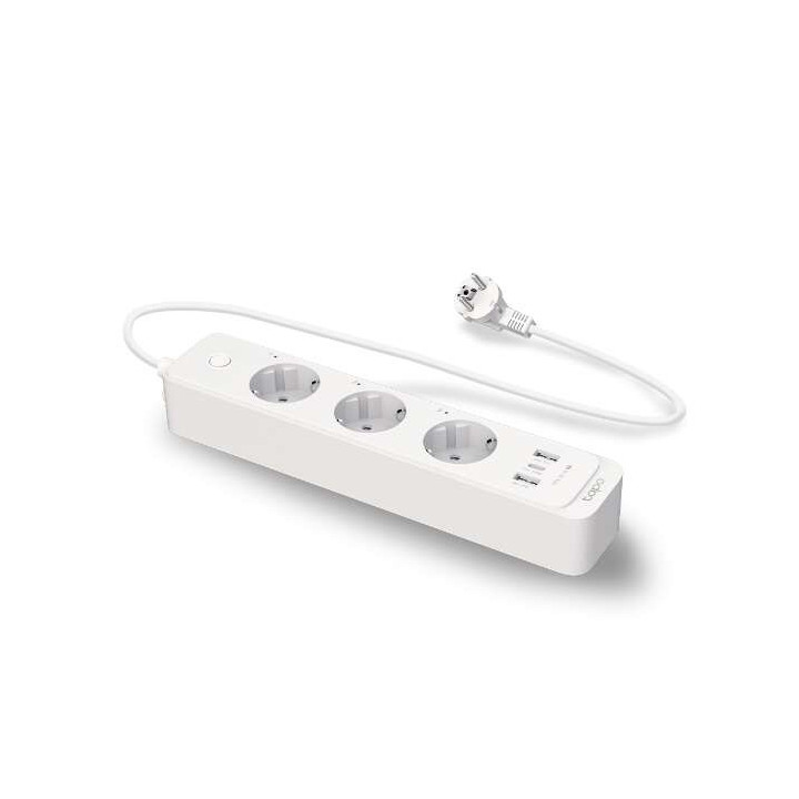 TP-Link Tapo P300 Regleta Inteligente WiFi - 3 Enchufes y 2 Puertos USB 3.0 - Carga Rapida de 18W - Control por Voz - Cable de