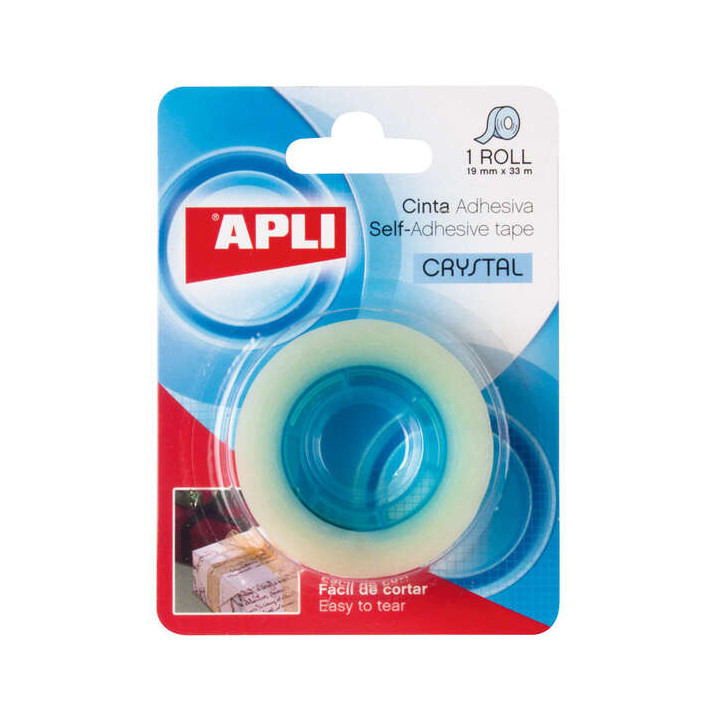 Apli Cinta Adhesiva Crystal - 19mm x 33m - Transparente y Resistente
