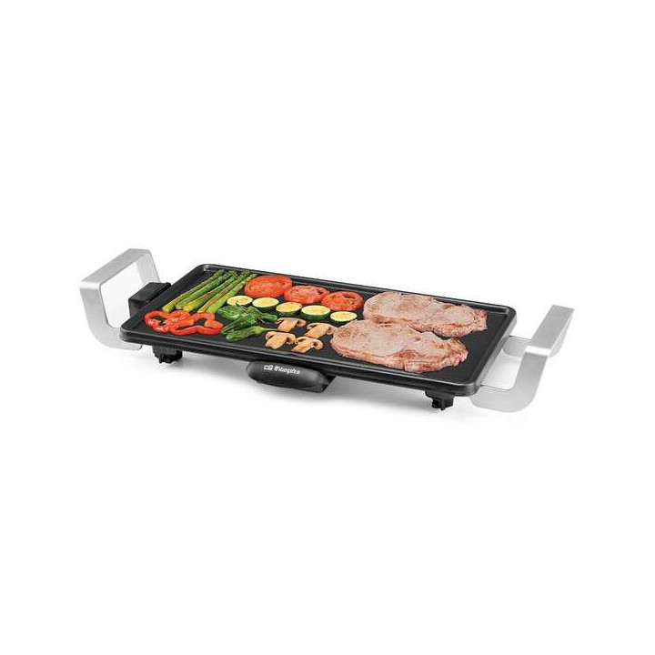 Orbegozo TB 2250 Parrilla de Asado Practica y Segura - Termostato Regulable - Asas de Aluminio de Toque Frio - Superficie de As