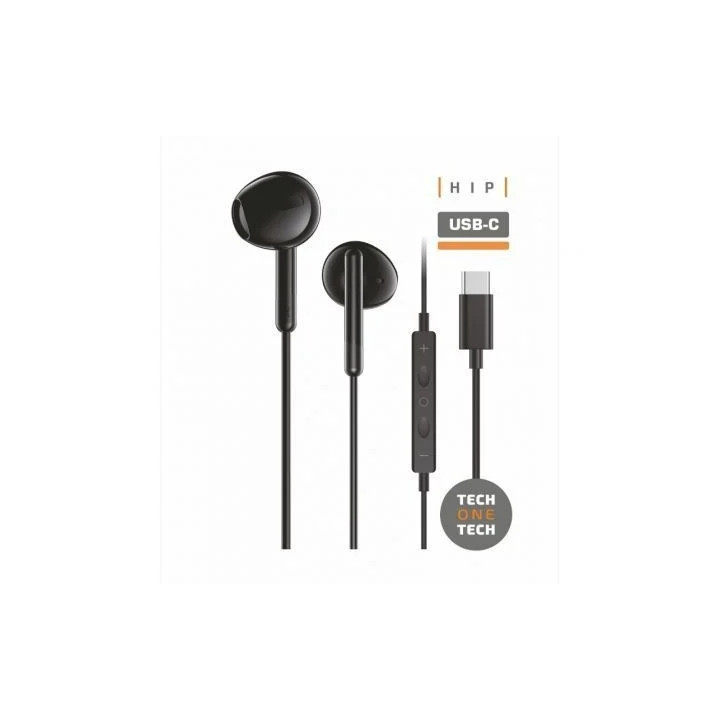 TechOneTech ear Tech Hip Auriculares Intraurales USB-C - Microfono Integrado - Asistente Voz - Cable de 1.20m